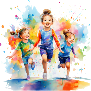 happy kids doing sport